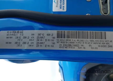 2018 Jeep Compass Latitude 4X4 из США, поврежденный, VIN 3C4NJDBB0JT400623